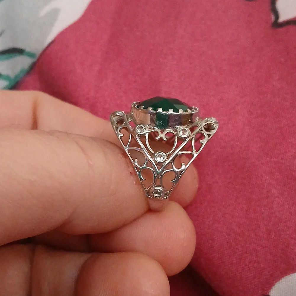 GREEN ONYX RING - Picture 2 of 3
